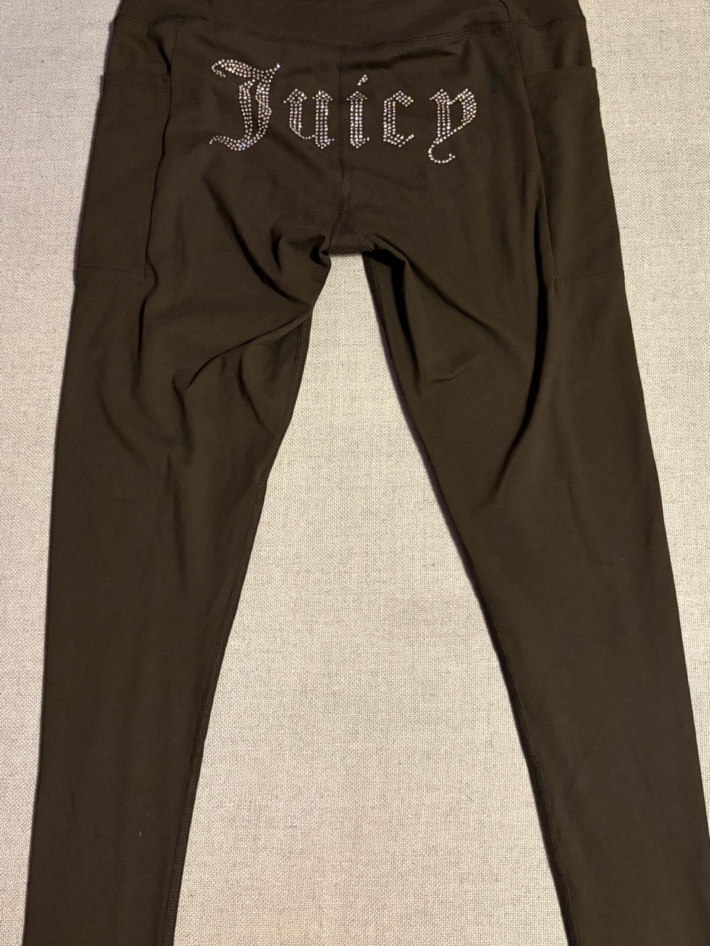 Juicy Couture Black Rhinestone Logo Leggings